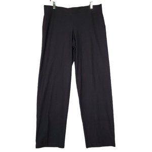 Eileen Fisher Pull On Pants Womens Size Large Midrise Straight Black